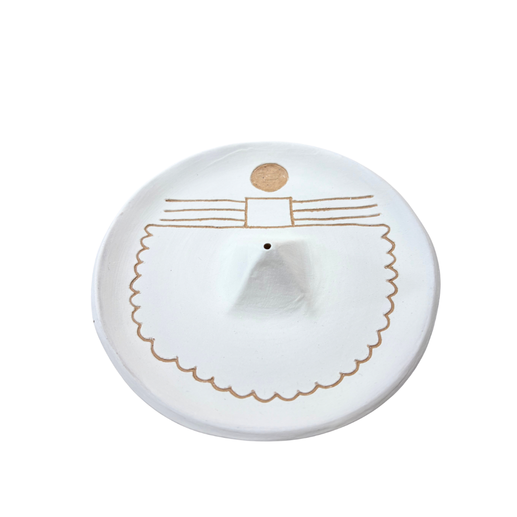 sgraffito incense + dish