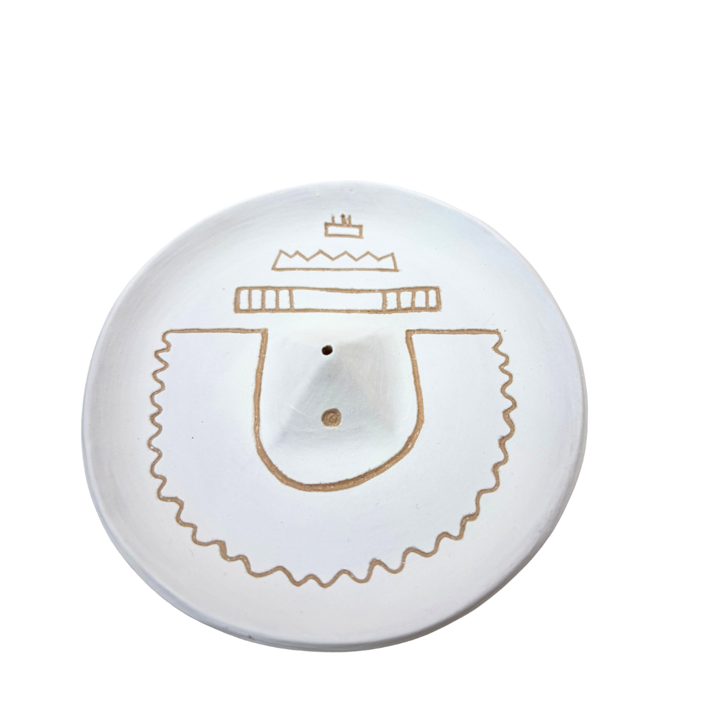 sgraffito incense + dish