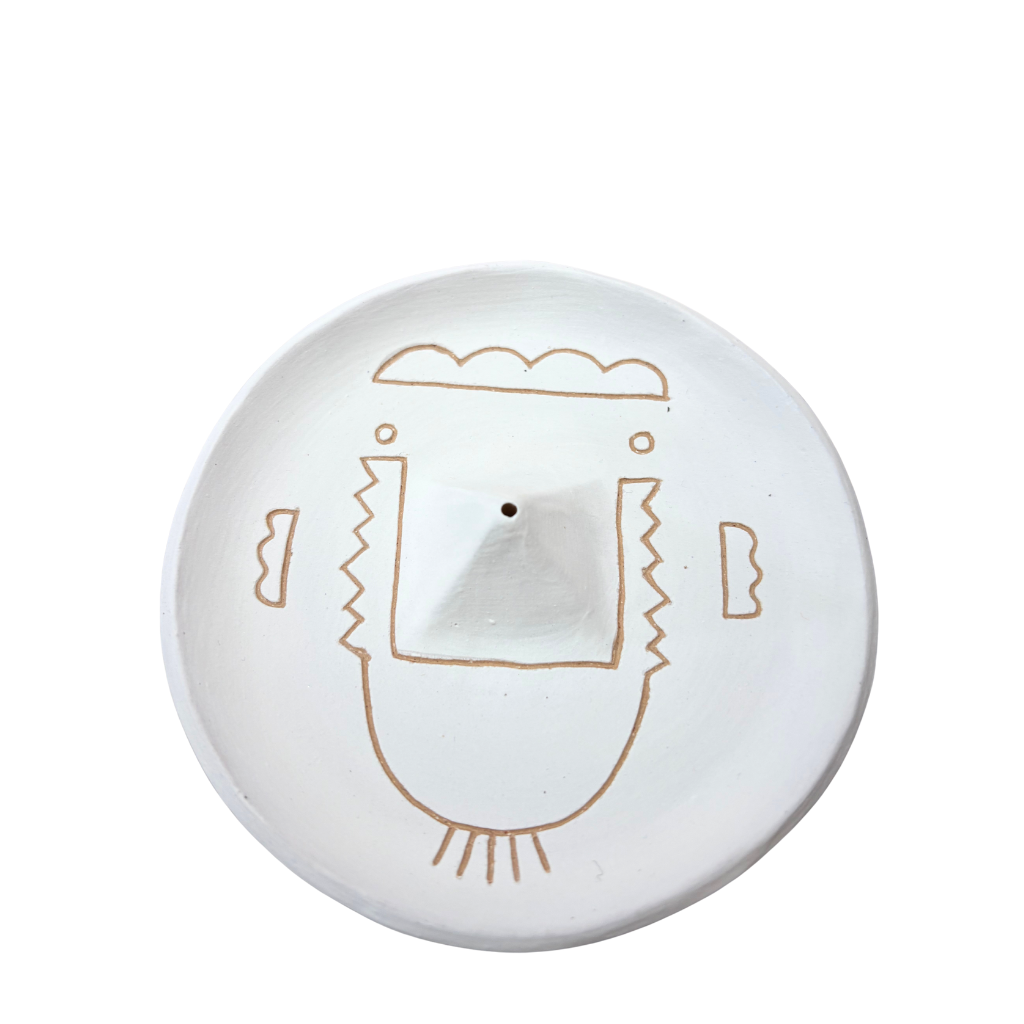 sgraffito incense + dish
