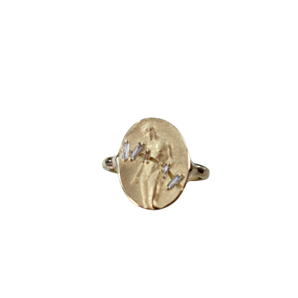 Gold + Diamond Male Figure Ring