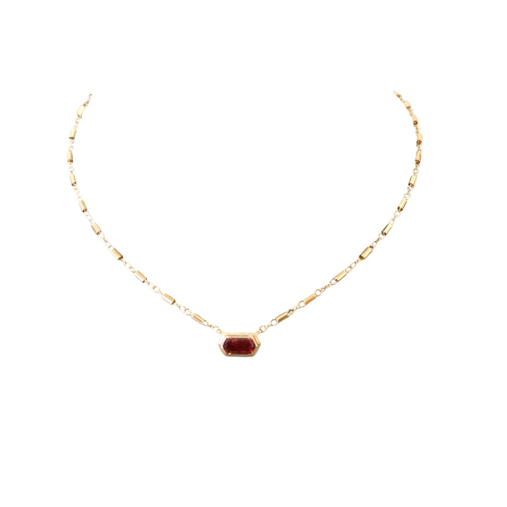 Orange Sapphire + Necklace