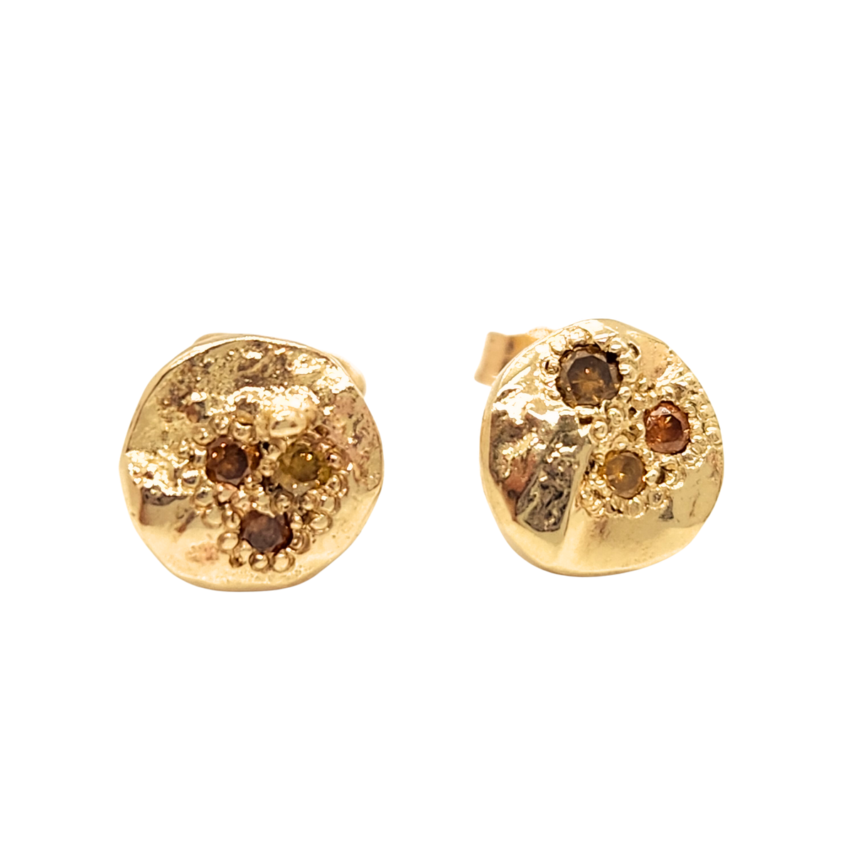 Gold Mix Diamond + Circle Studs