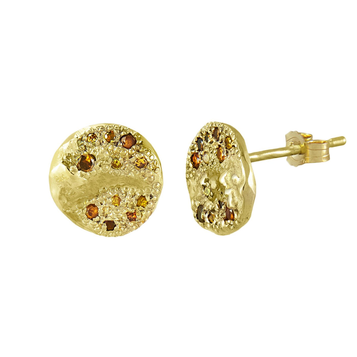 Orange + Yellow Diamond Studs