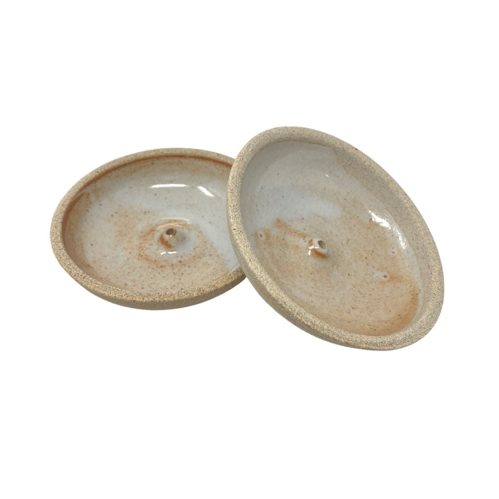 Stoneware Incense Holder + Shino