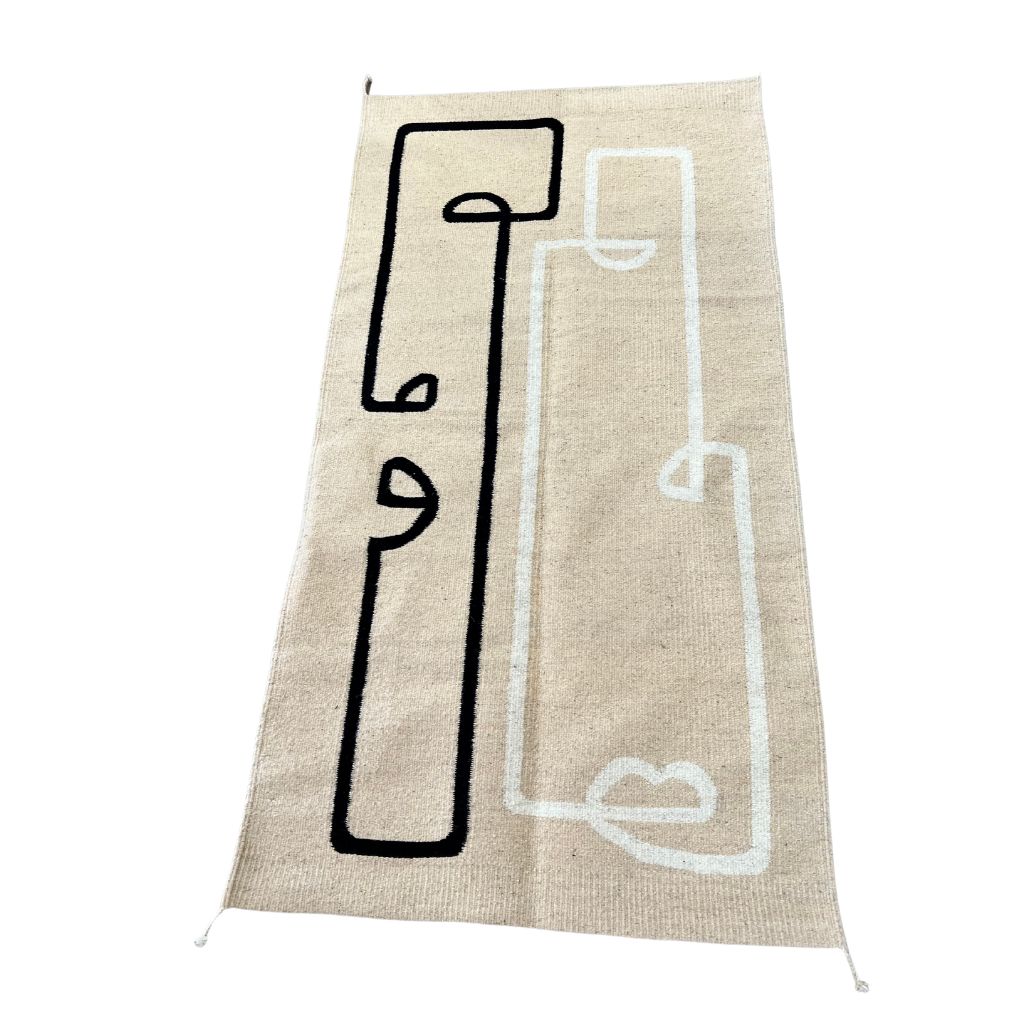 Woven Rug + B+W Swirls