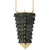 Fishbone Necklace Black&14k Gold