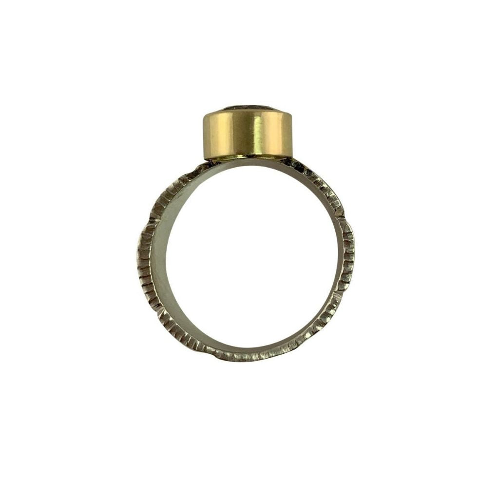 Narrow San Andres Ring + Moonstone + Pink Tourmaline