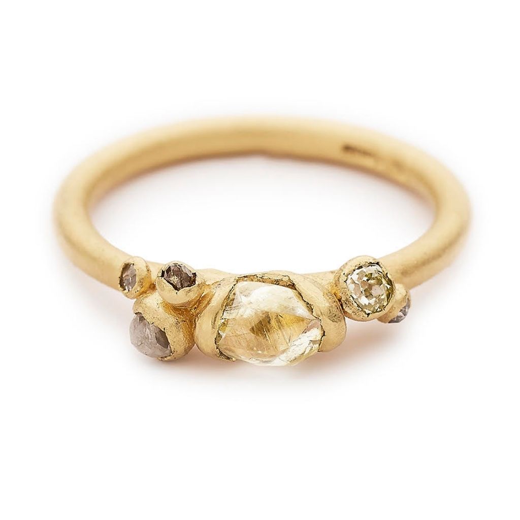 Unique Raw Diamond + Engagement Ring