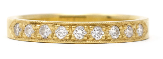 Classic Milgrain + Diamond Band