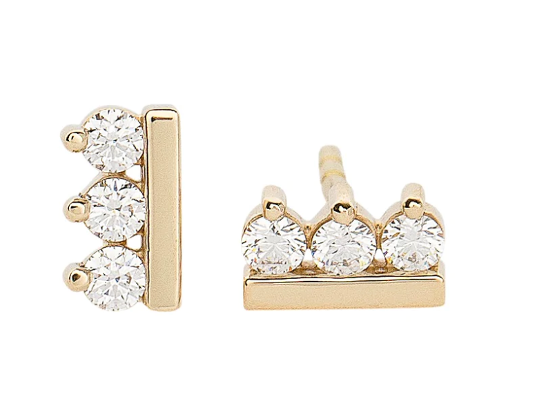 Sideline + Diamond Earrings