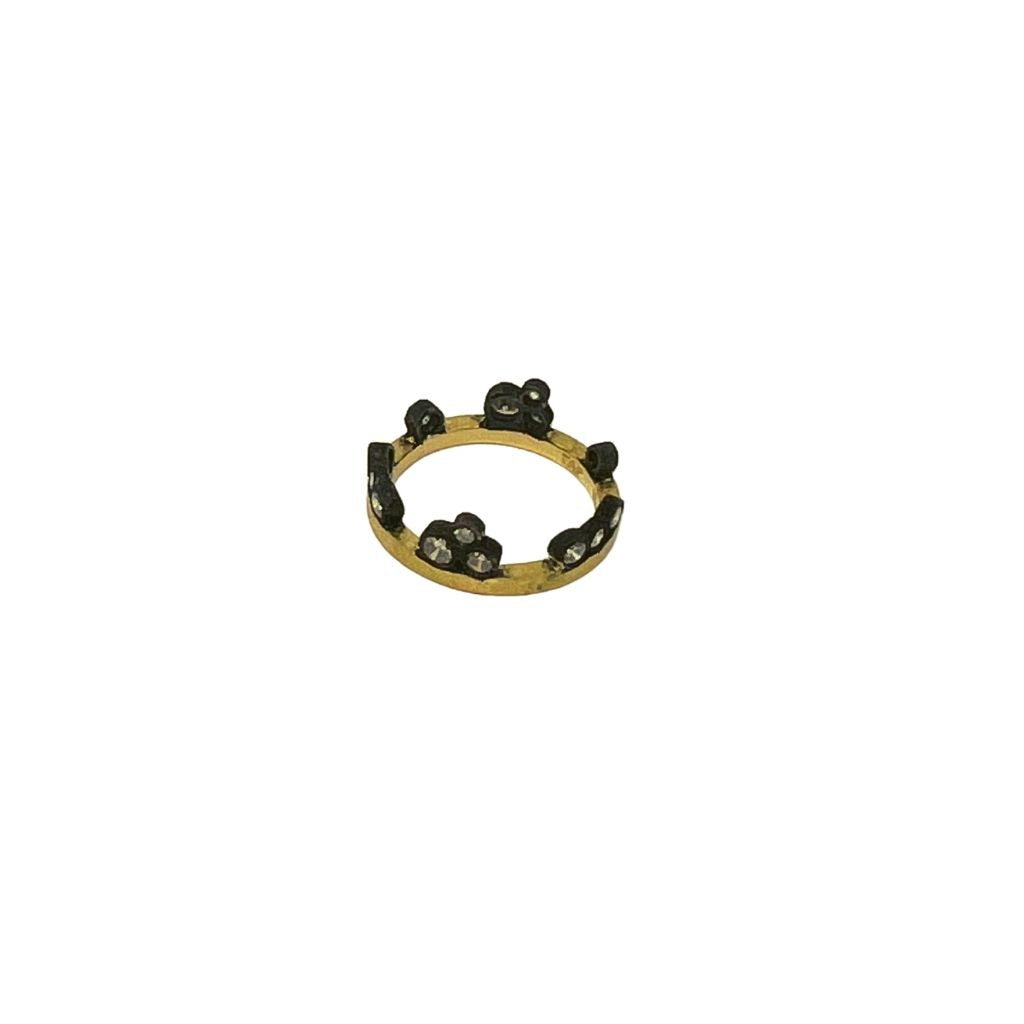 Gold Band with 14 Side Diamonds