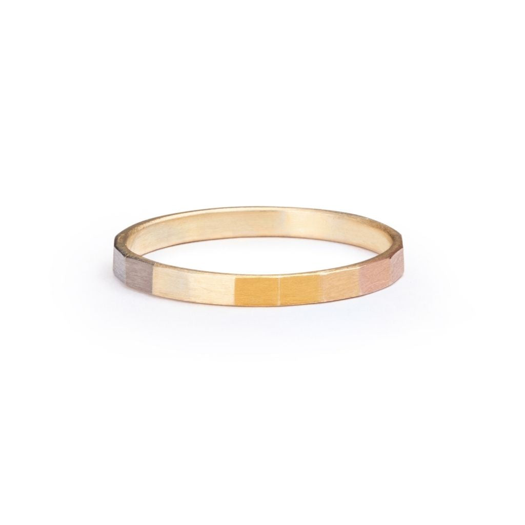 Rainbow Gold + Faceted Band
