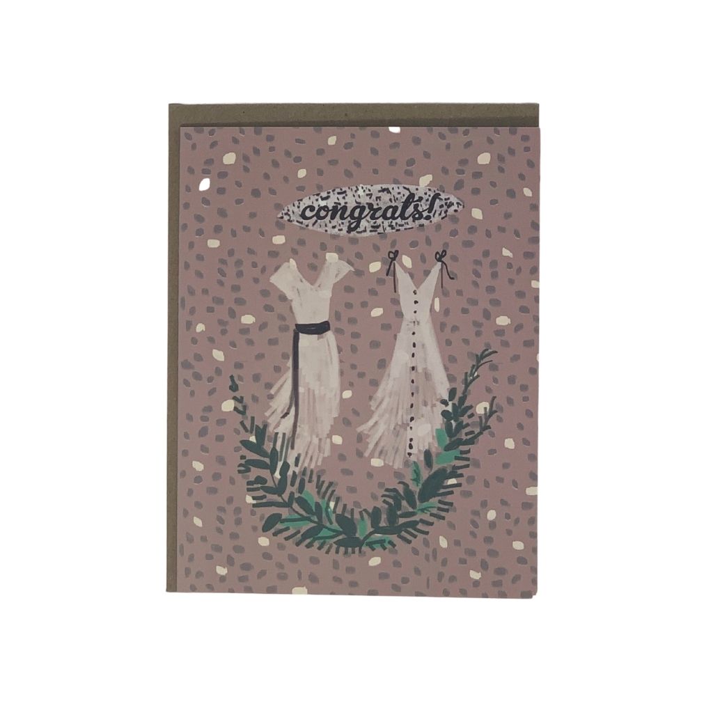 Two Wedding Dresses Card
