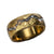 Solid 18k Gold Hammered Band with Brown Diamonds