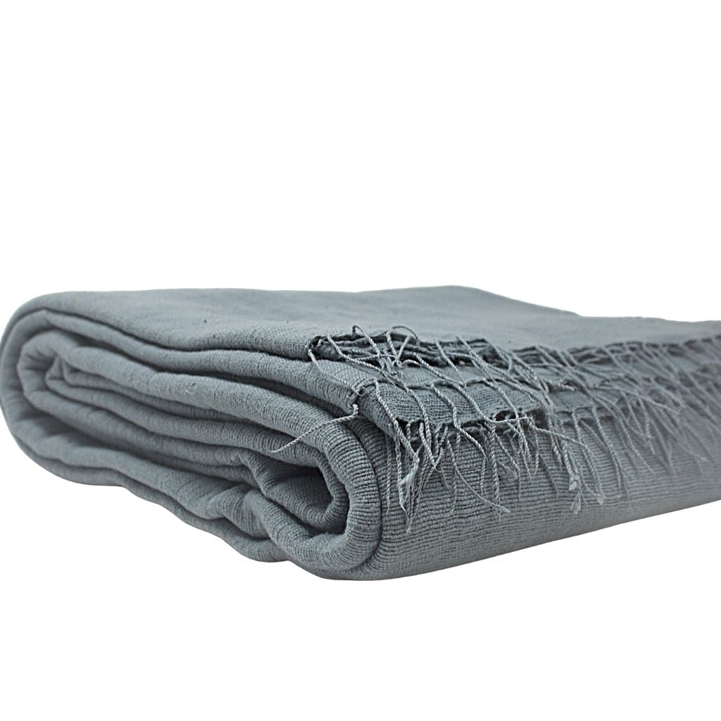 Handwoven Throw Blanket + Light Blue