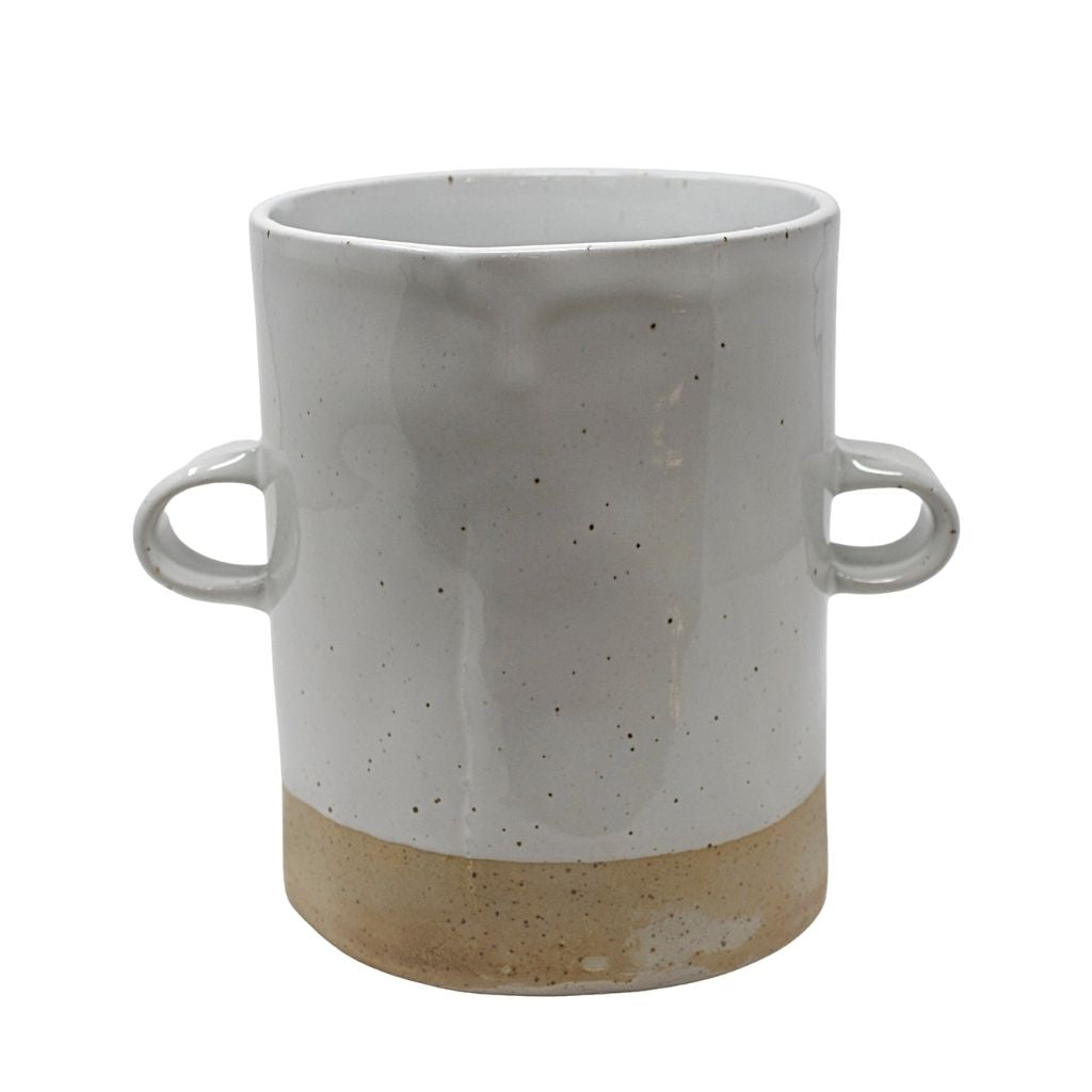 Handmade Ceramic Utensil Holder + Gloss White