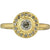 Full Moon Gray Diamond Halo Ring / Yellow Gold