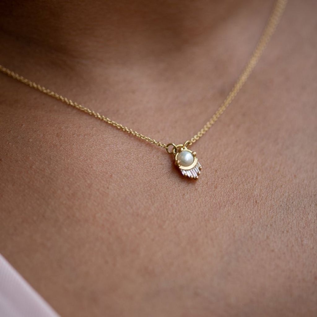 Pearl + Diamond Necklace