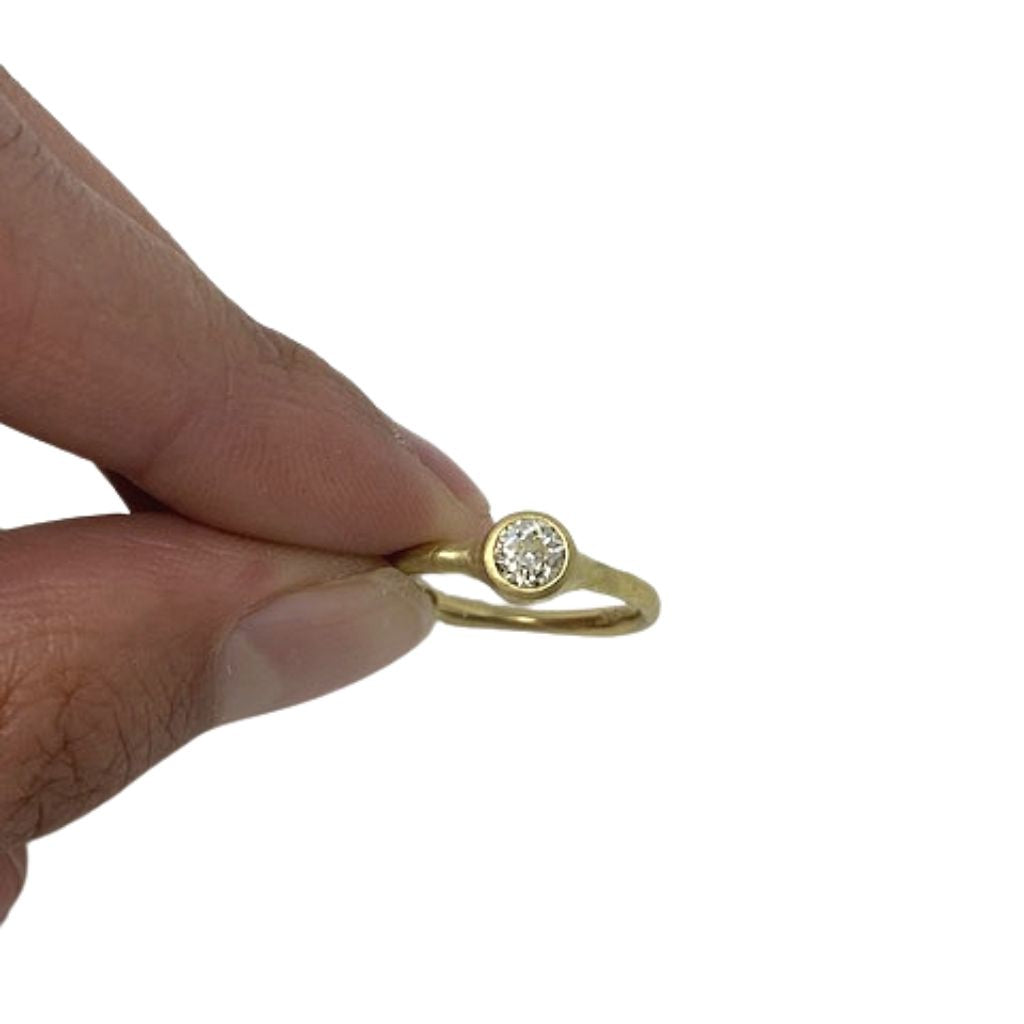 Natural Old European Cut Solitaire + Contour Band