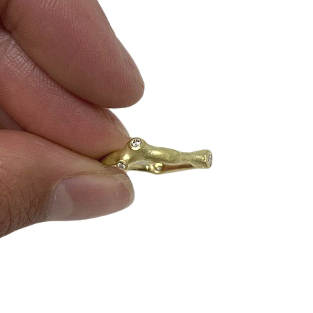 Barnacle Stacker Ring + White Diamonds