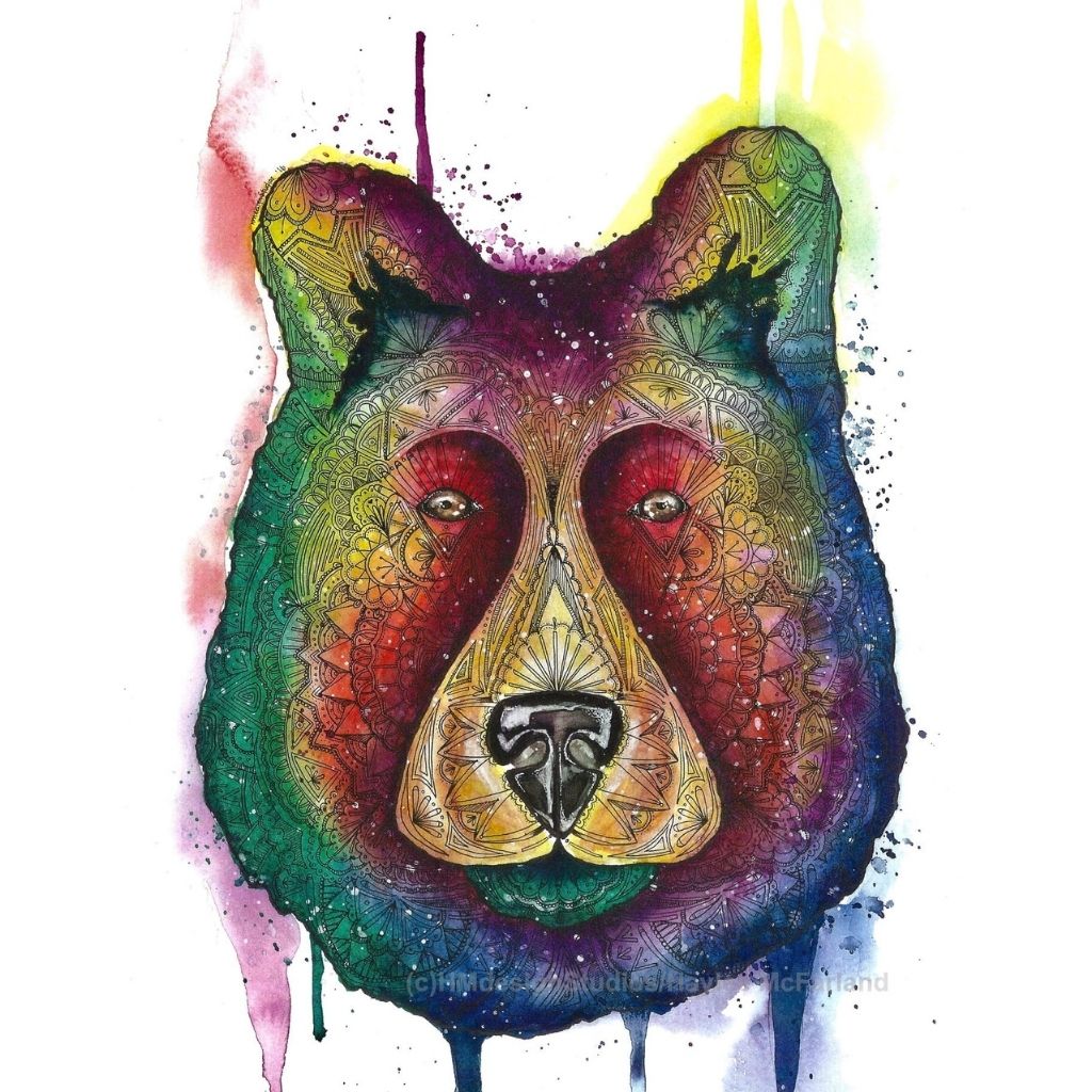 Rainbow Bear Print