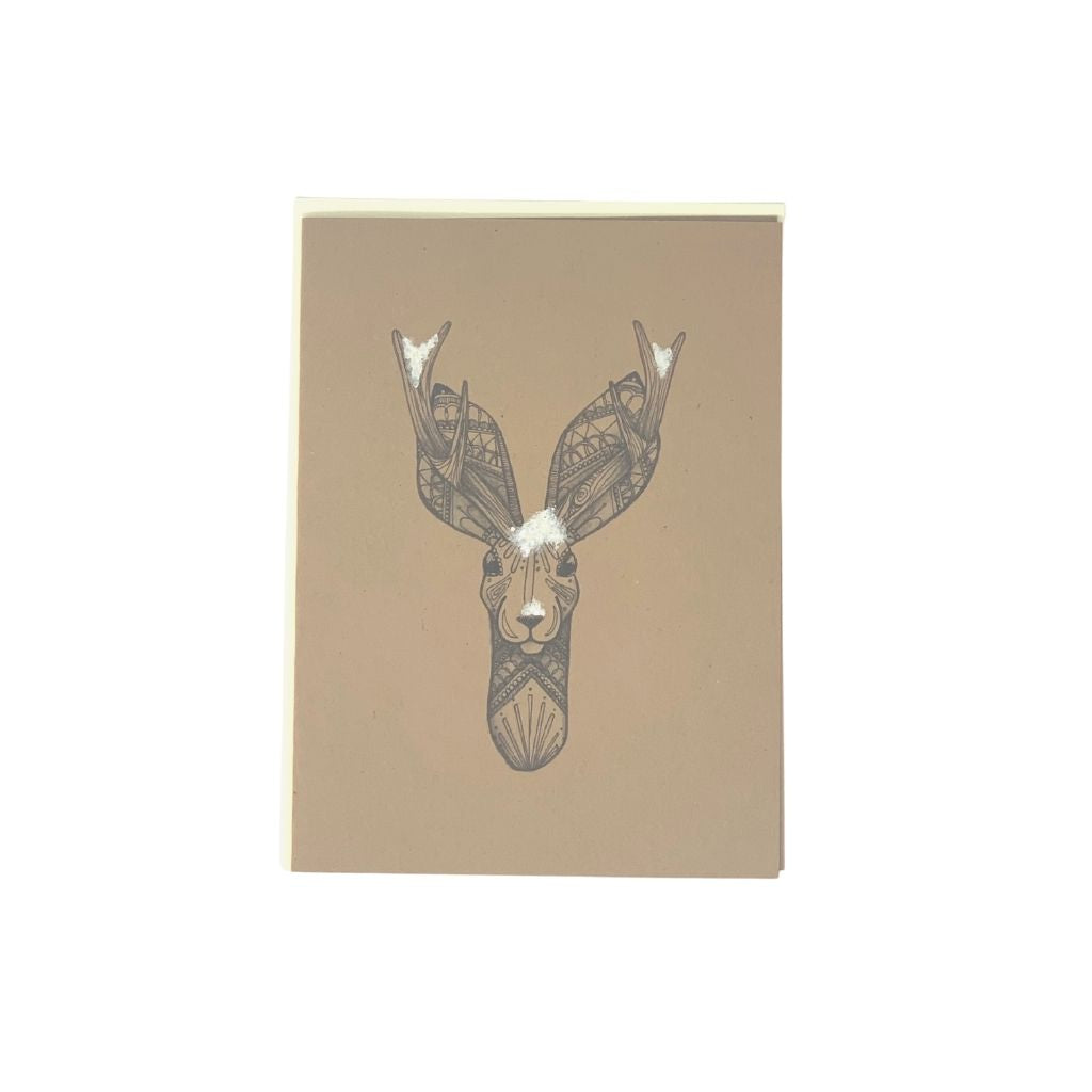 Snowy Deer Card pack of 6