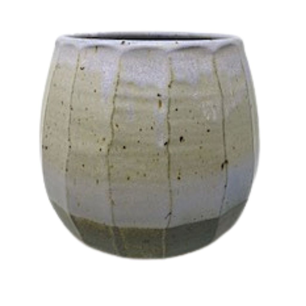 Handmade Ceramic Large Facet Planter + Lavendar