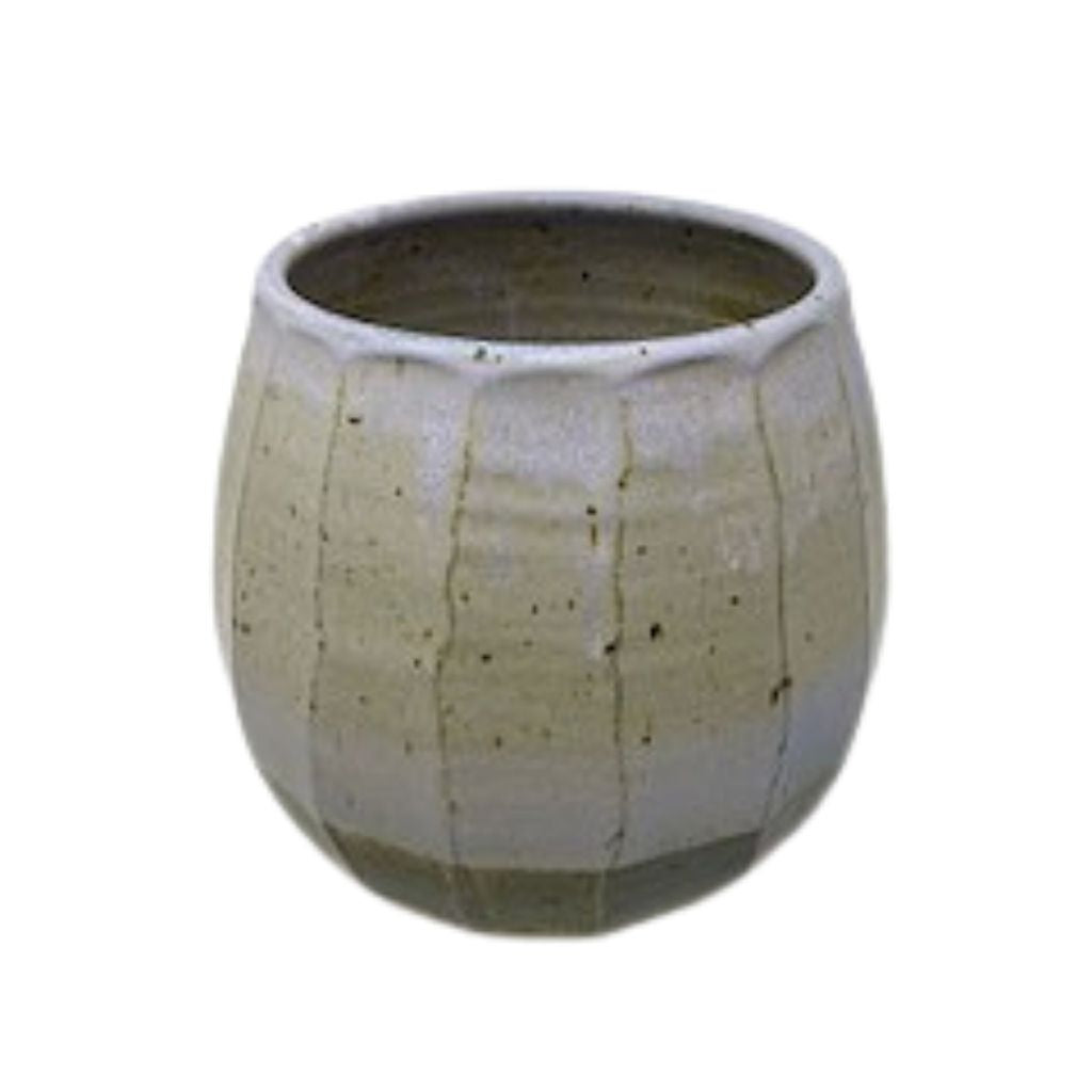 Handmade Ceramic Large Facet Planter + Lavendar