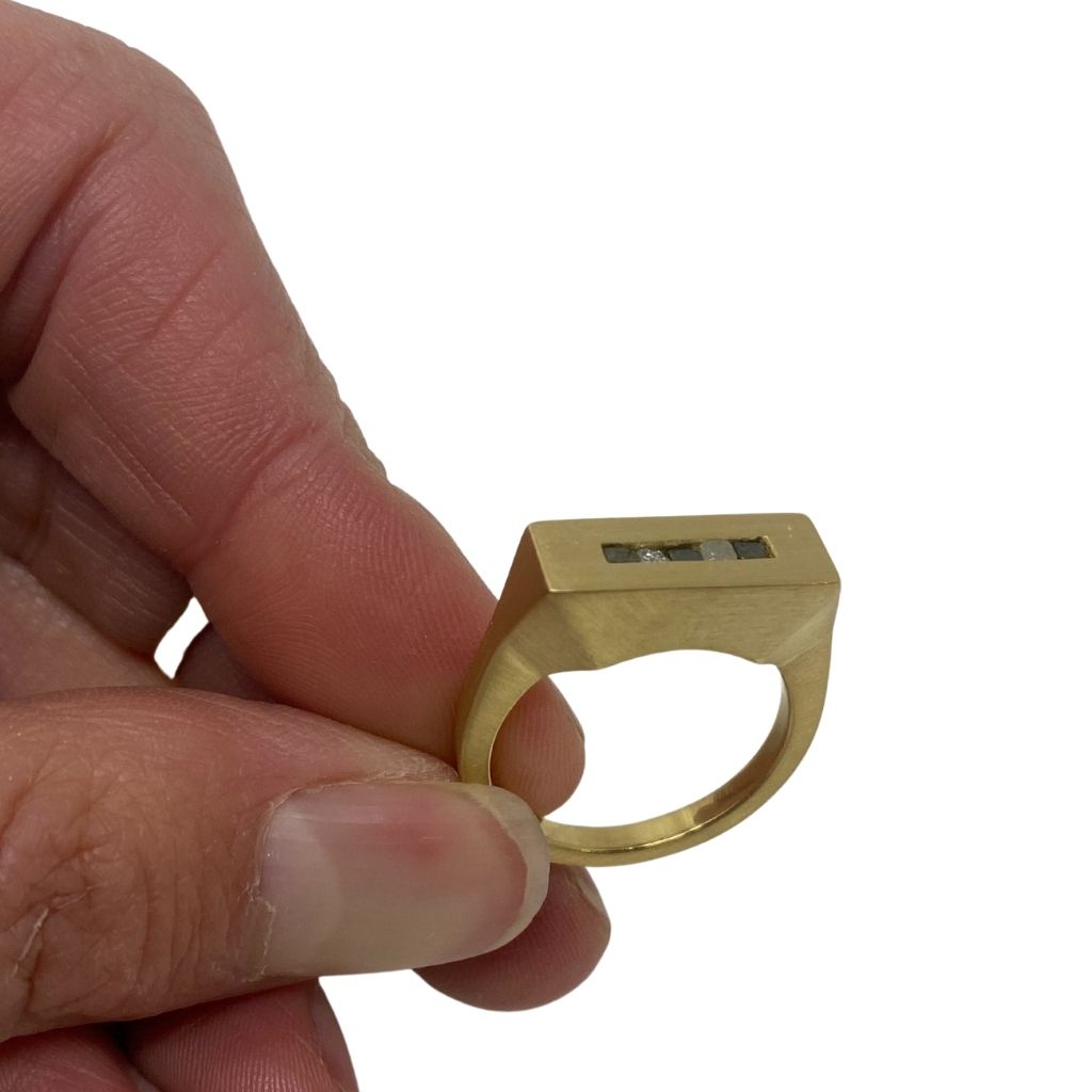 Medium Cubed Diamond Ring