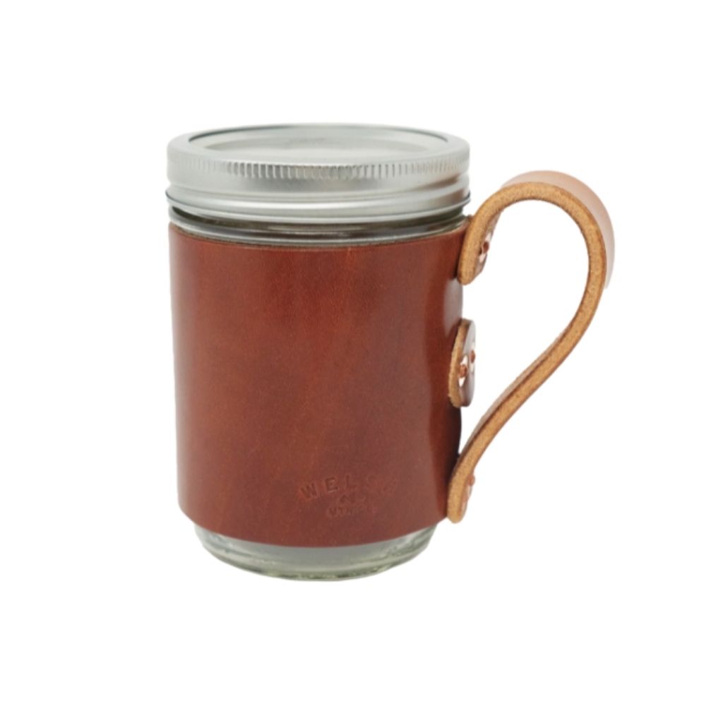 Mason Jar + Leather Mug