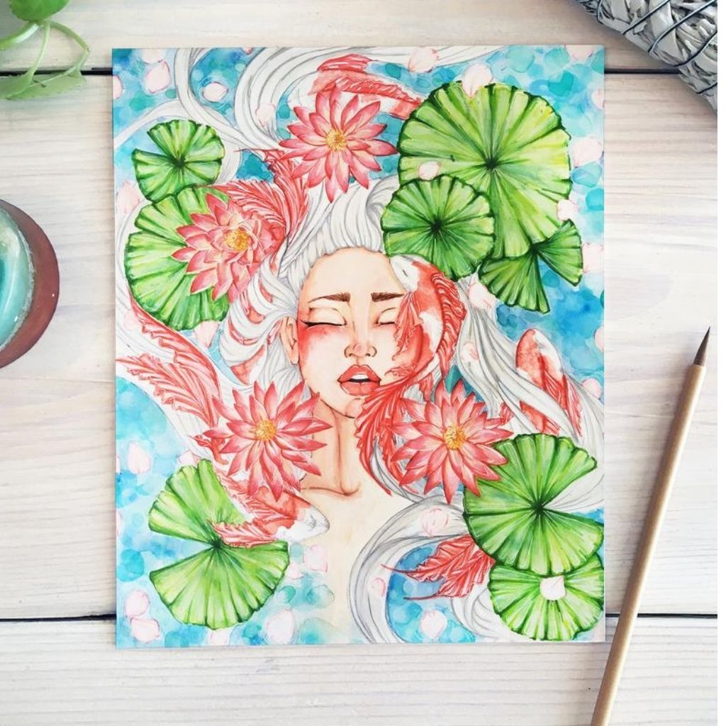 Lily Pad Watercolor Card