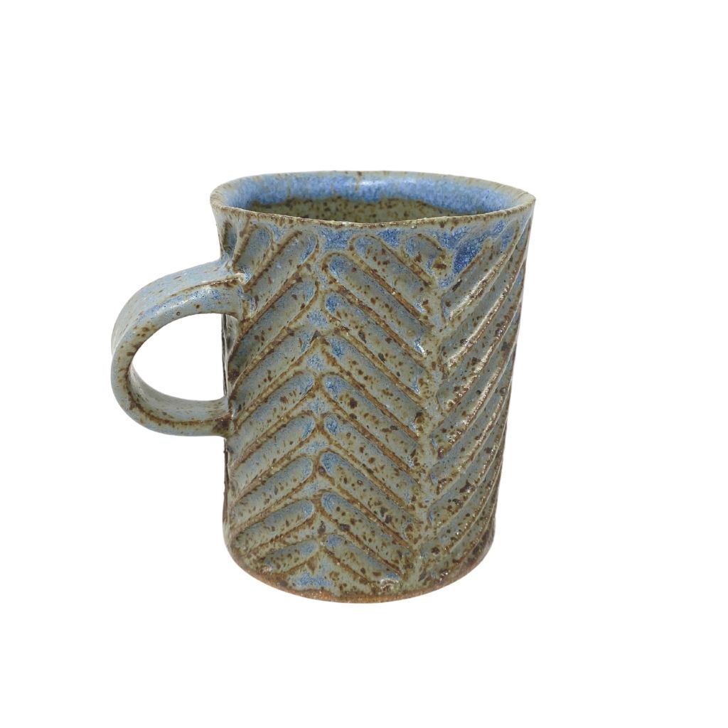 Diamond Carved Mug + Blue