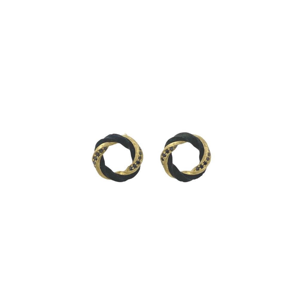 Eclipse Black Diamond Stud Earrings