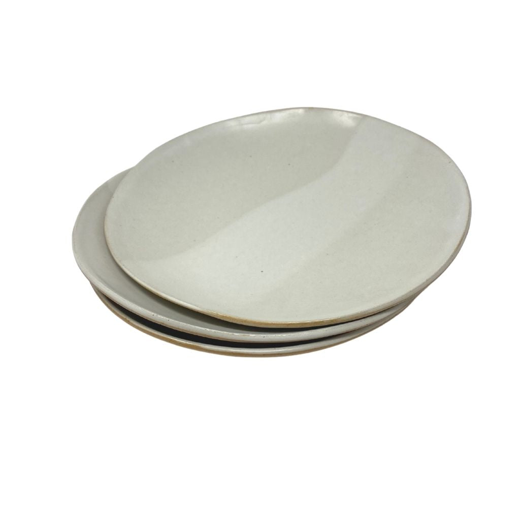 Eggshell Dinner Plate + White