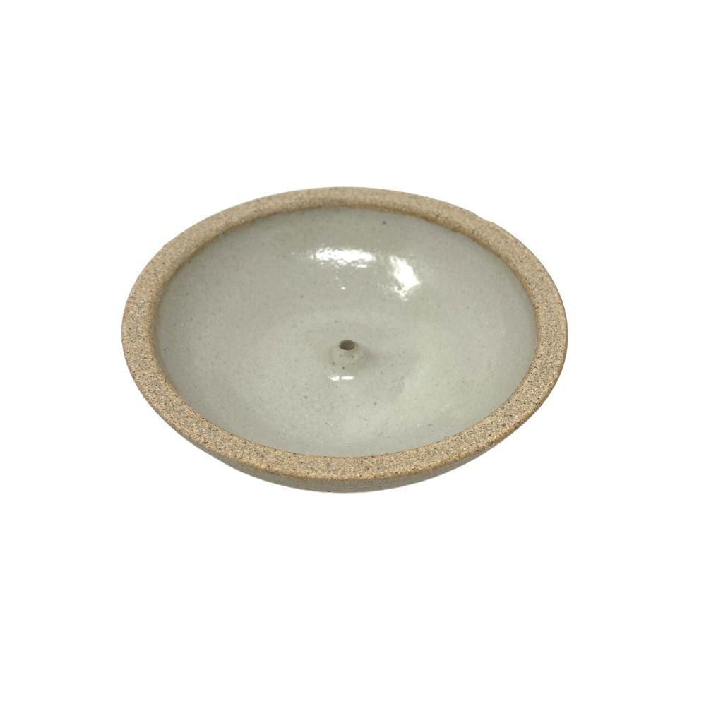 Stoneware Incense Holder + Piker White