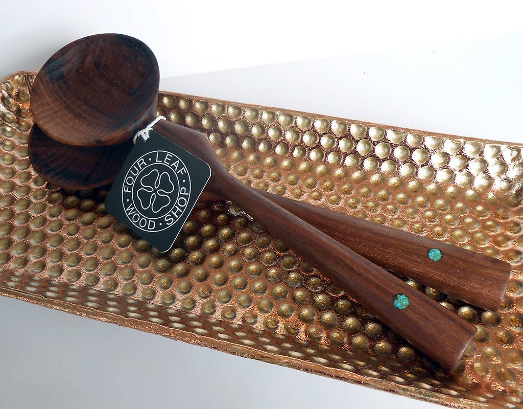 Walnut & Turquoise Geometric Set